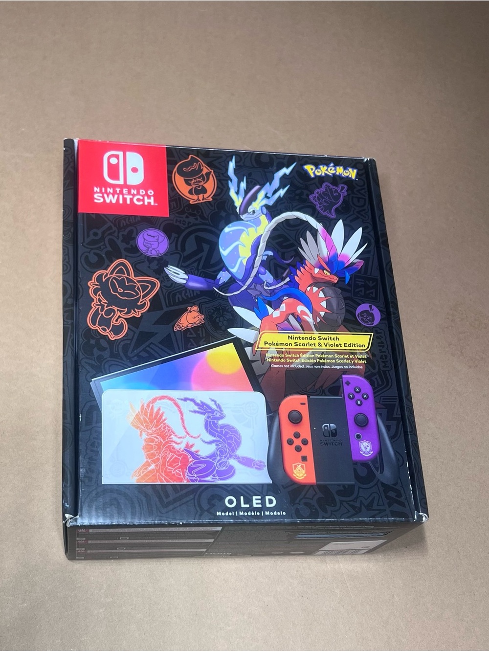 Nintendo OLED Pokémon Scarlet & Violet Edition – Black with Red & Purple Accents